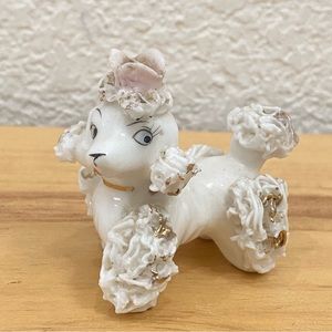 Vintage Porcelain Spaghetti Poodle Mini Figurine